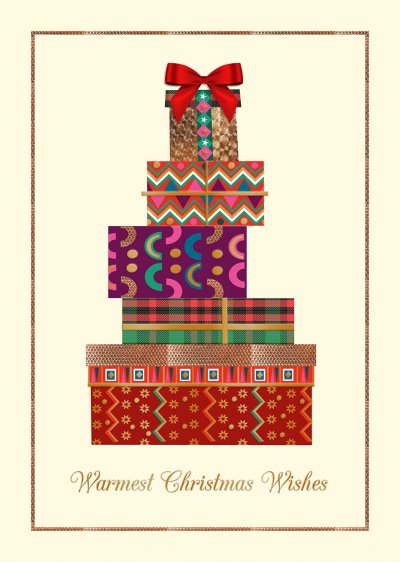 Wrapped Presents Personalised Christmas Card