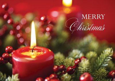 Red Candle Personalised Christmas Card