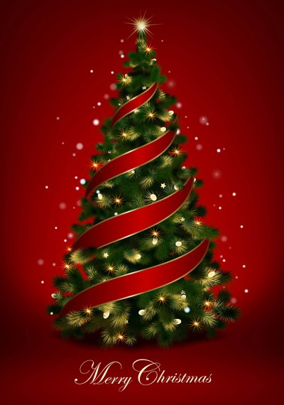 Christmas Tree Banner Personalised Christmas Card