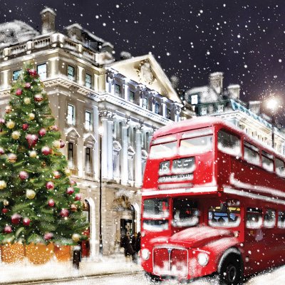 Waterloo Bus Personalised Christmas Card