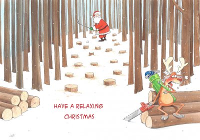 Relaxing Christmas Personalised Christmas Card