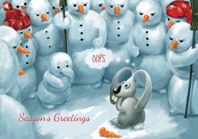 Angry Snowman Personalised Christmas Card