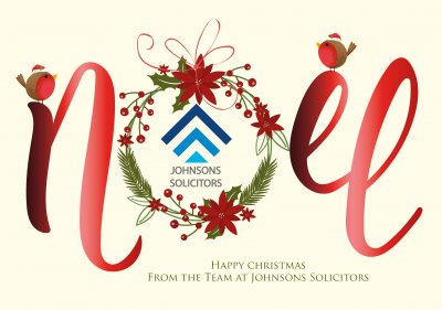 Noel Wreath Front Personalised Christmas Card