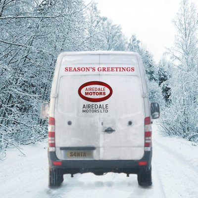 White Van Front Personalised Christmas Card
