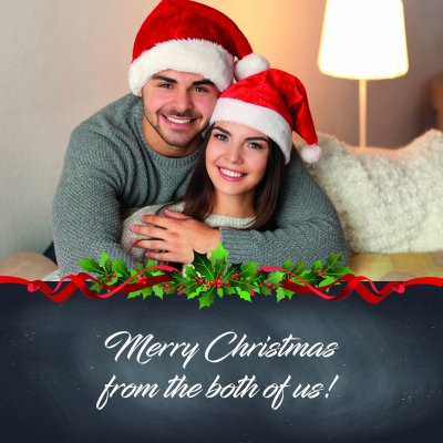 Chalkboard Front Personalised Christmas Card