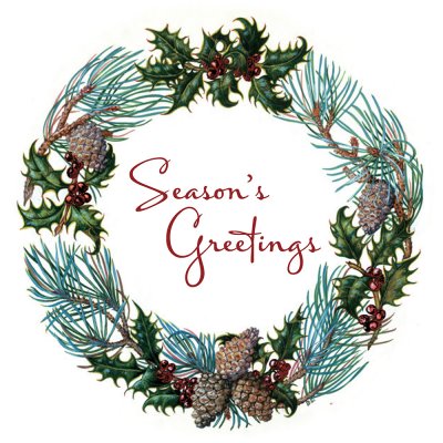 Scots Pine Wreath Personalised Christmas Card