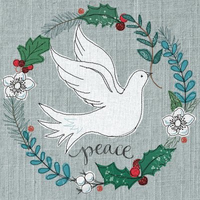 Dove in Wreath Personalised Christmas Card