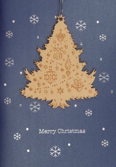 Wooden Tree Christmas Card