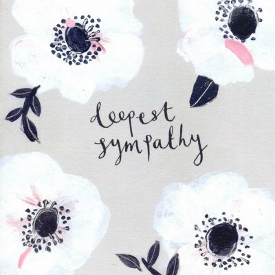 Grey Anemone Sympathy Card