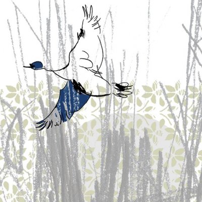 Swan Circle Greeting Card