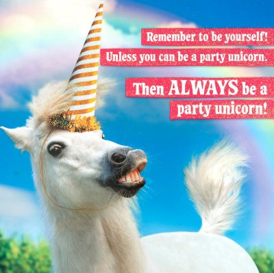 Party Unicorn Birthday Card