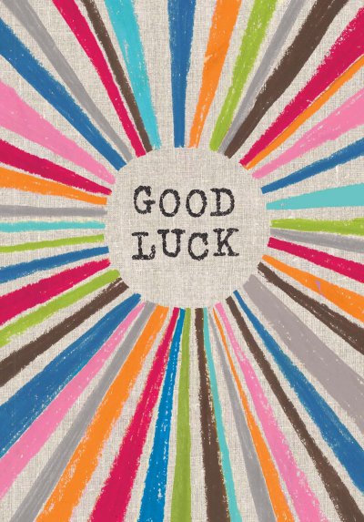 Colourful Stripes Good Luck Card