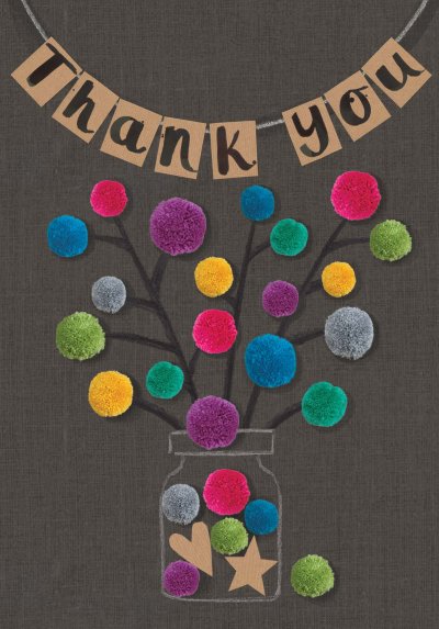 Pom Pom Thank You Card