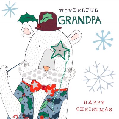 Polar Bear Grandpa Christmas Card