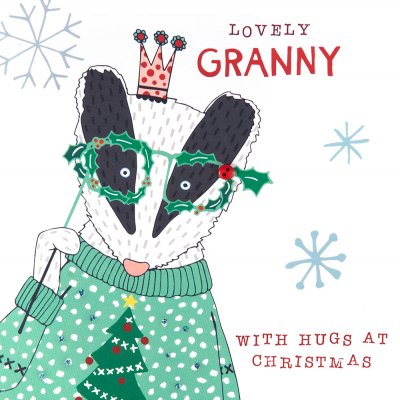 Badger Granny Christmas Card