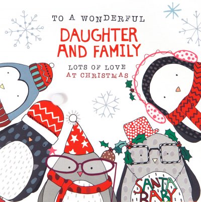 Festive Daughter and Family Christmas Card