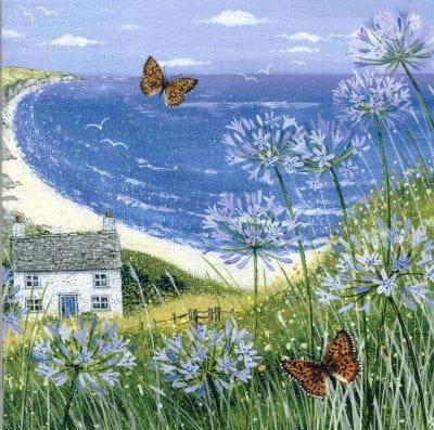 Agapanthus Seaview Greeting Card