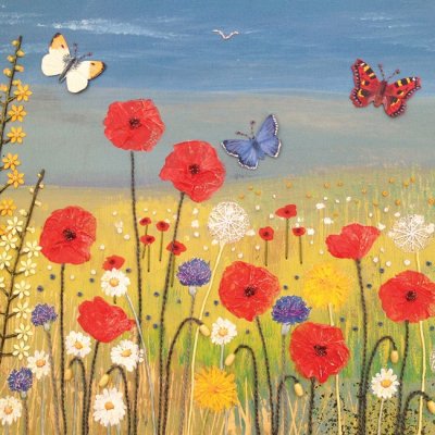 Wild Flowers and Butterflies Greeting Card