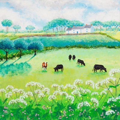 Grazing Cows Greeting Card