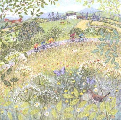 Countryside Cycling Greeting Card