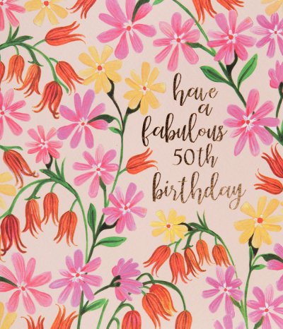 Fabulous 50th Birthday Card