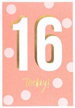 Pink Dots 16th Birthday Card