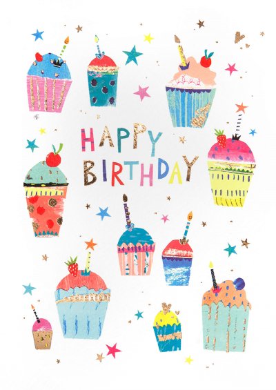Colourful Cupcakes Birthday Card