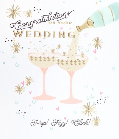 Champagne Wedding Card