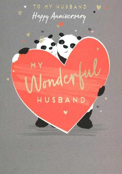 Pandas Husband Anniversary Card