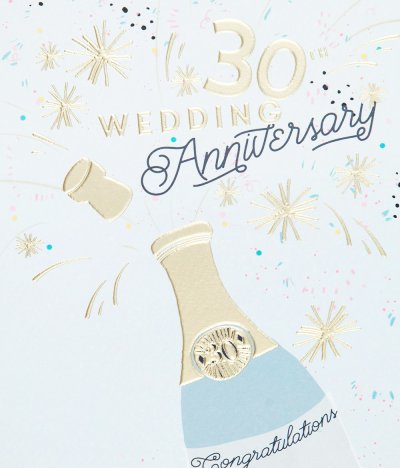 Champagne 30th Anniversary Card