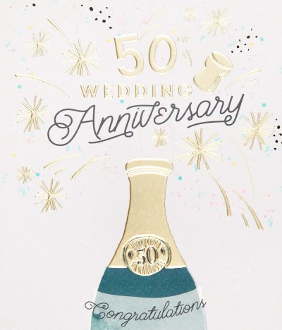 Champagne 50th Anniversary Card