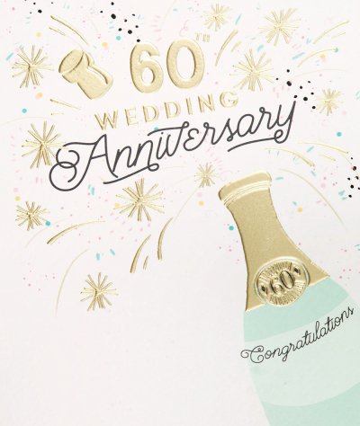 Champagne 60th Anniversary Card
