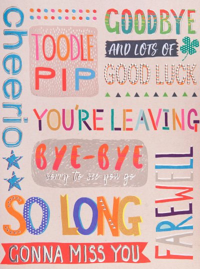 You're Leaving Extra Large Card