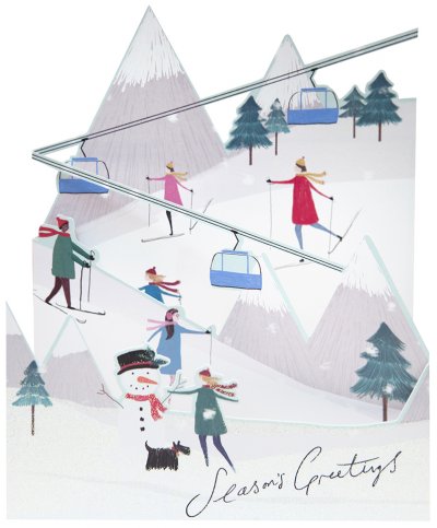 Ski Scene Christmas Card