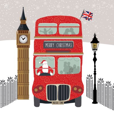 Santa's Bus Christmas Card