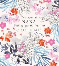 Floral Nana Birthday Card