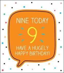 Huge Happy 9th Birthday Card