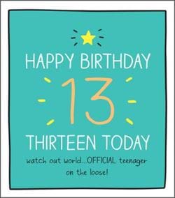 Official Teenager 13th Birthday Card