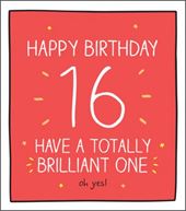 Totally Brilliant 16th Birthday Card