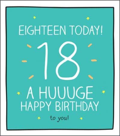 Huge Happy to you 18th Birthday Card
