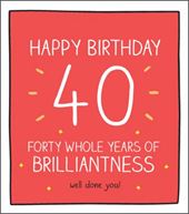 Brilliantness 40th Birthday Card
