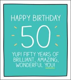 Wonderful You 50th Birthday Card