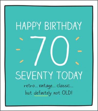 Vintage 70th Birthday Card