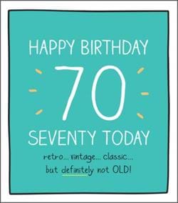 Vintage 70th Birthday Card
