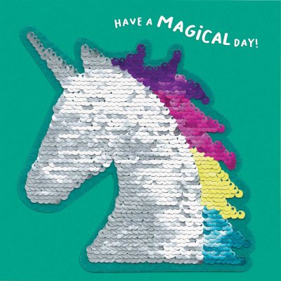 Unicorn Reversible Sequin Card