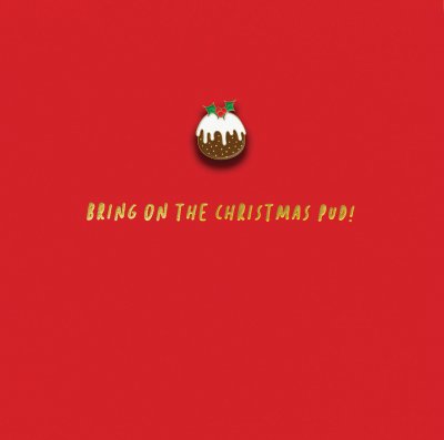 Christmas Pud Pin Badge Christmas Card