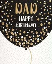 Gold Balloon Dad Birthday Card