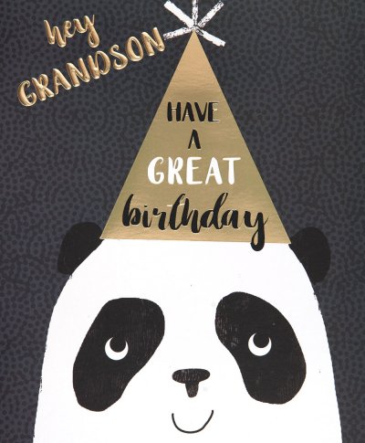 Panda Grandson Birthday Card