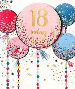 Balloons 18th Birthday Card