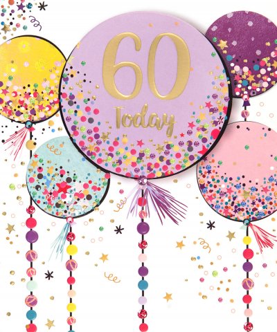 Balloons 60th Birthday Card